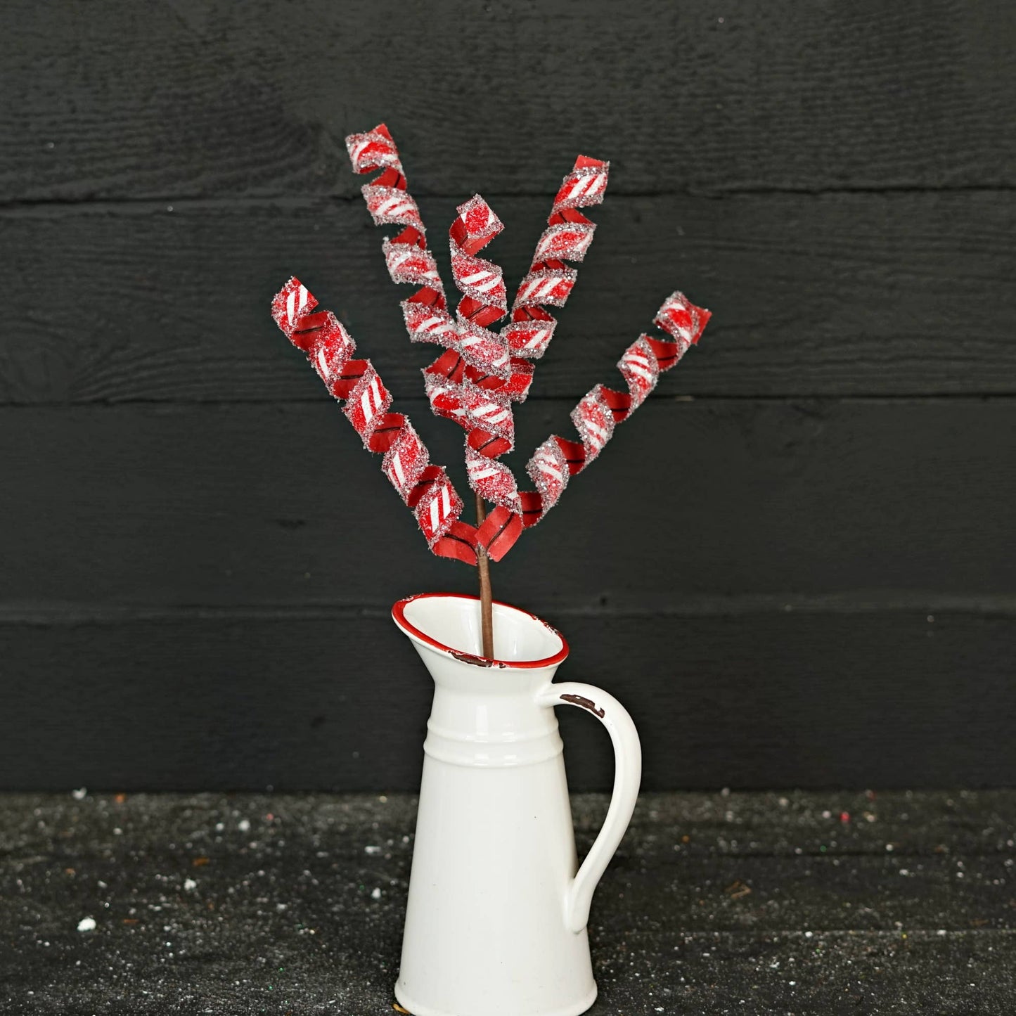 Snowy Peppermint Strips Spiral - 18"