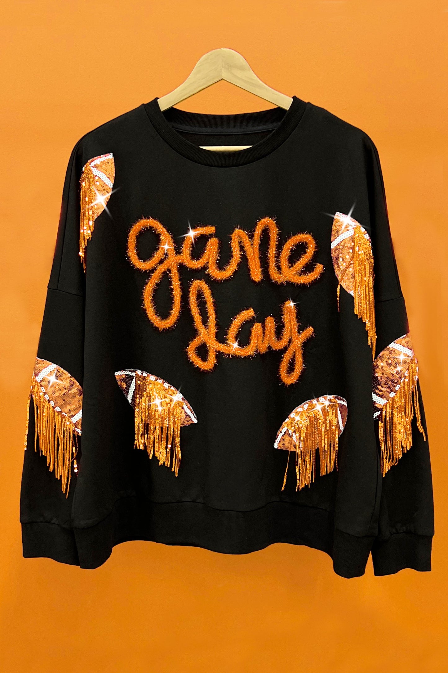 Sequin Football Game Day Sweatshirt