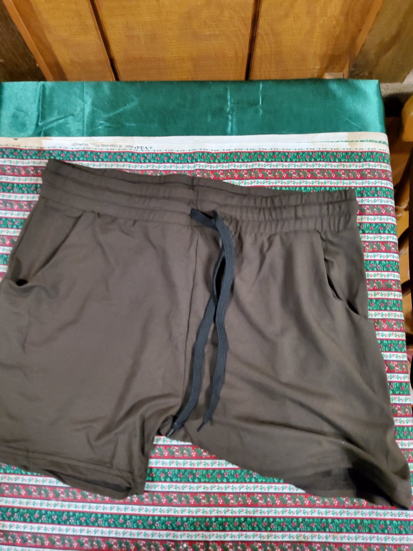Soft legging material brown shorts Size OS