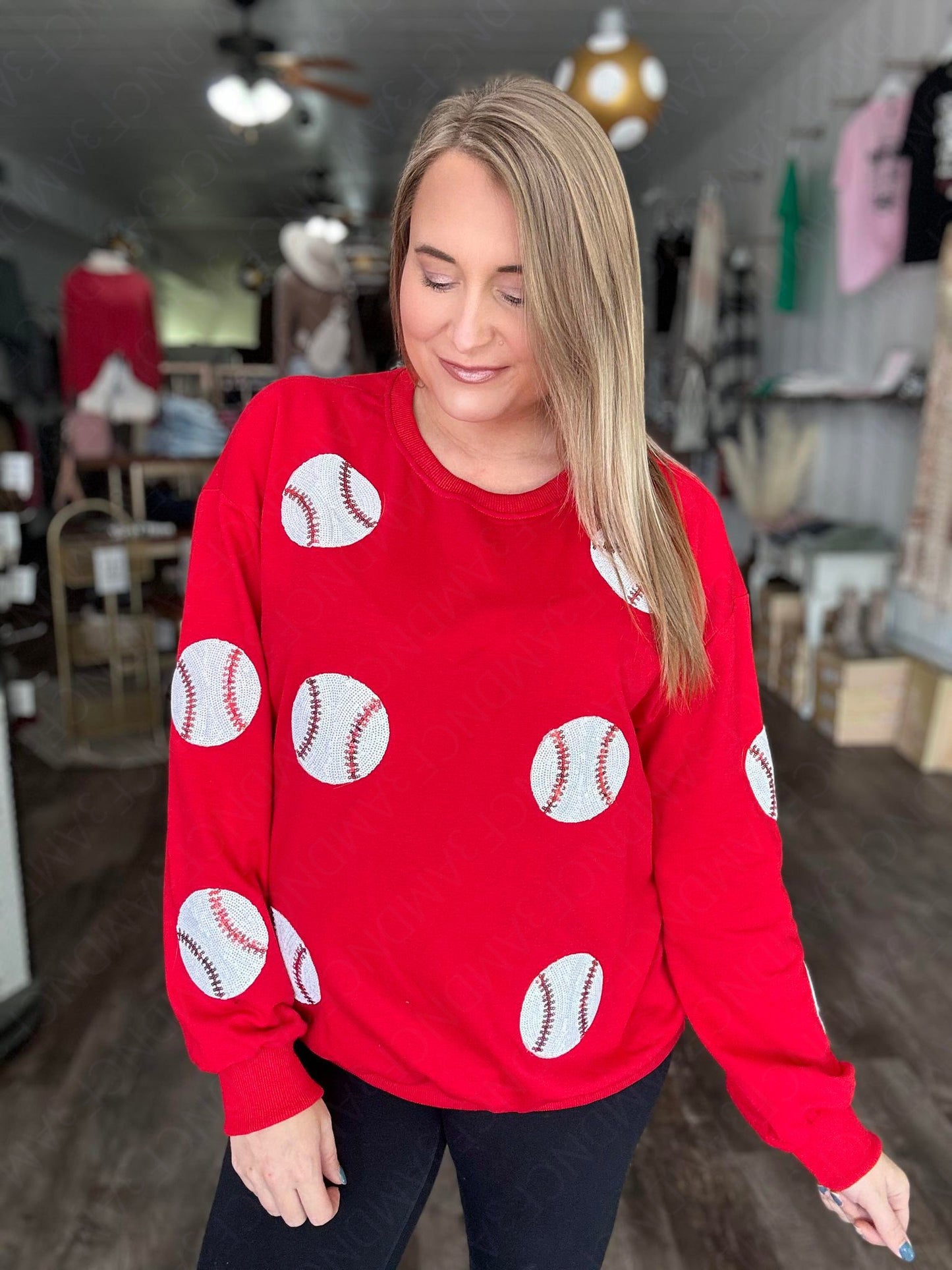 Baseball Embroidered Sweatshirt