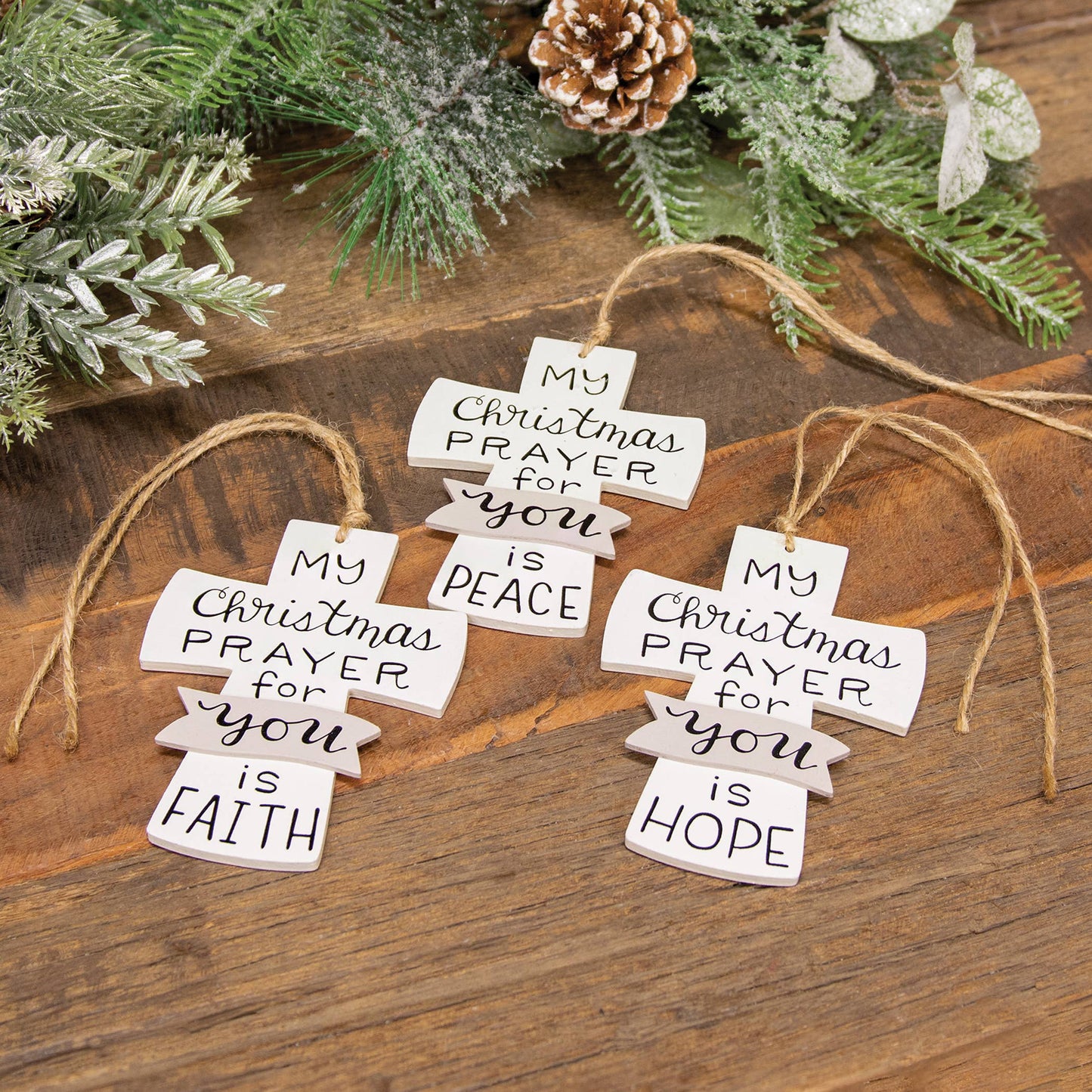 My Christmas Prayer Wooden Cross Ornament - 3 Asstd.