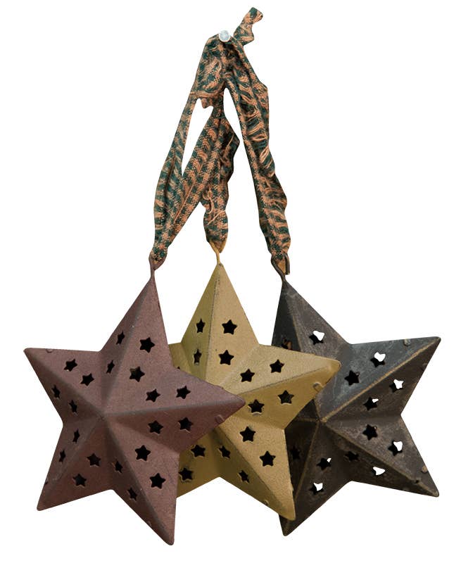 Cutout Star Ornaments 3" 3Assorted