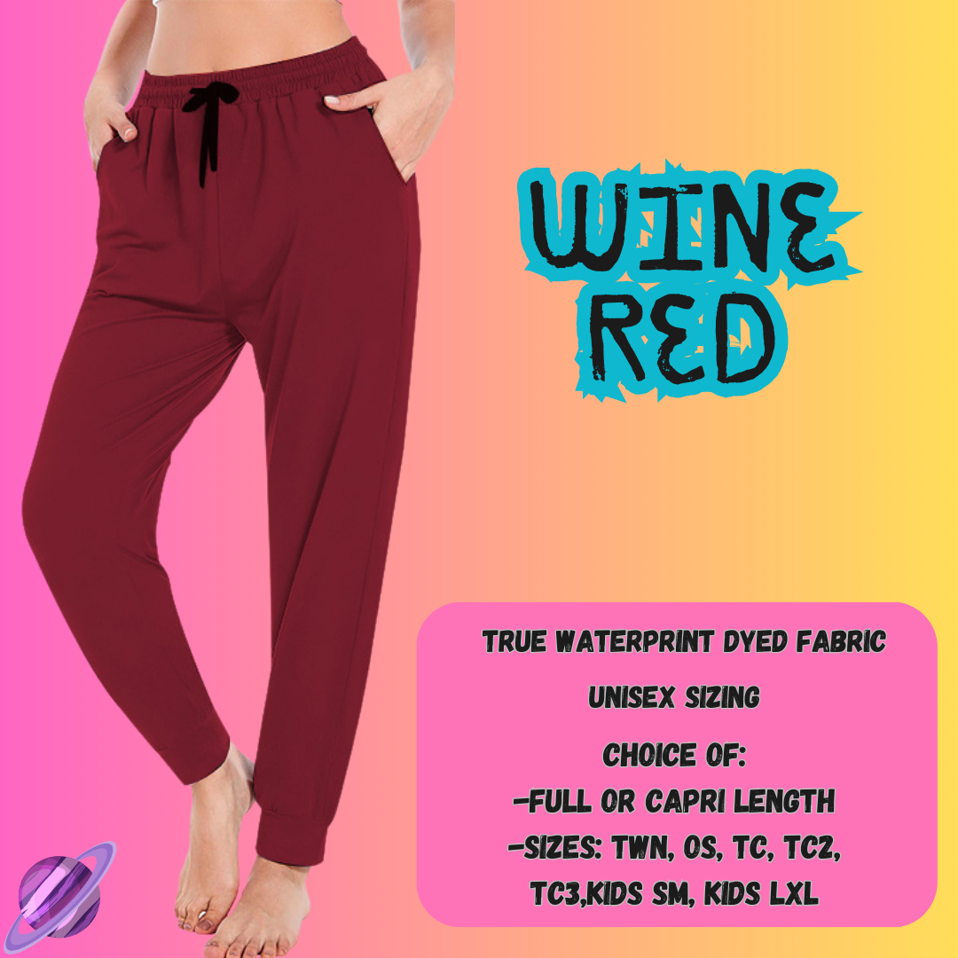 SOLID WINE RED- SOLID RUN - JOGGER /CAPRI PREORDER CLOSING 8/16