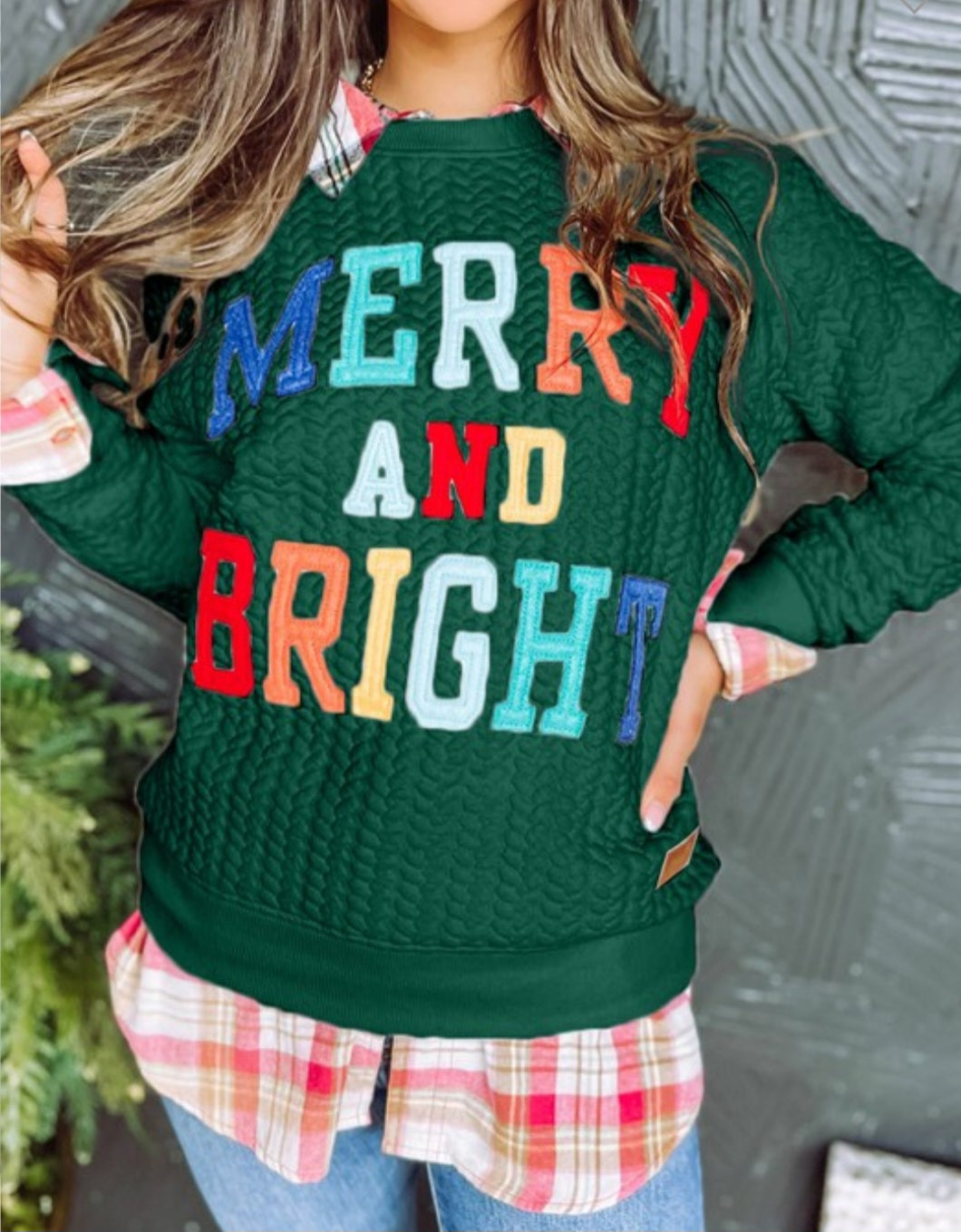 Merry and Bright embroidered sweater