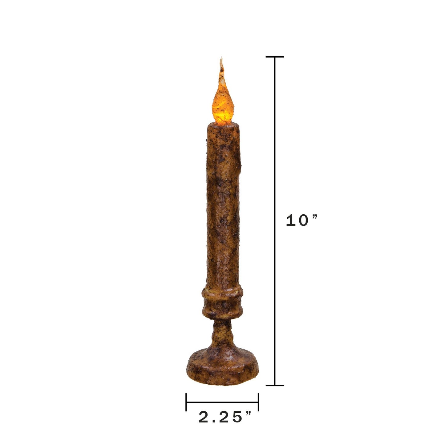 10" Timer Taper Candlestick, Burnt Mustard