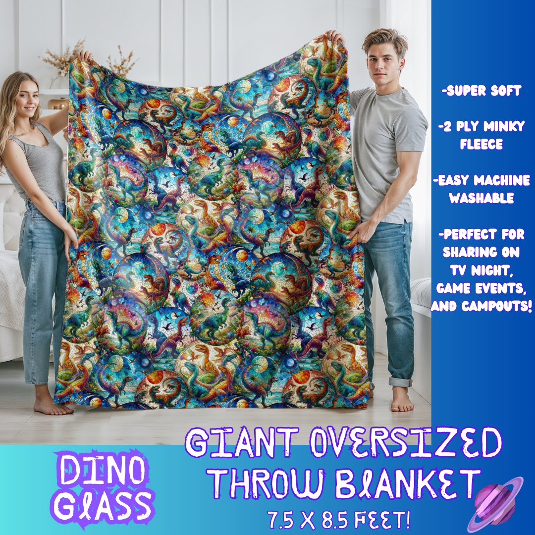DINO GLASS- GIANT SHAREABLE THROW BLANKETS ROUND 7 -PREORDER CLOSING 8/18