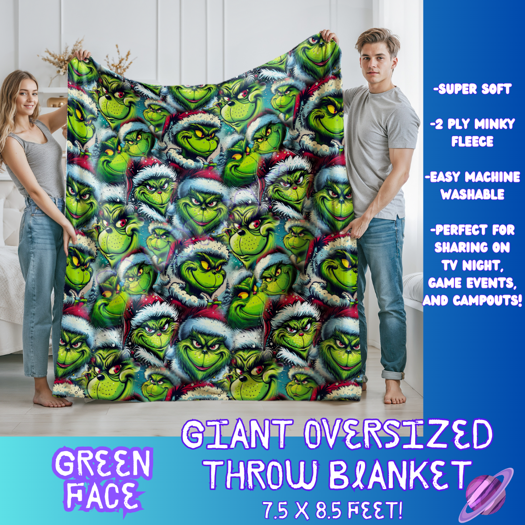 GREEN FACE- GIANT SHAREABLE THROW BLANKETS ROUND 7 -PREORDER CLOSING 8/18