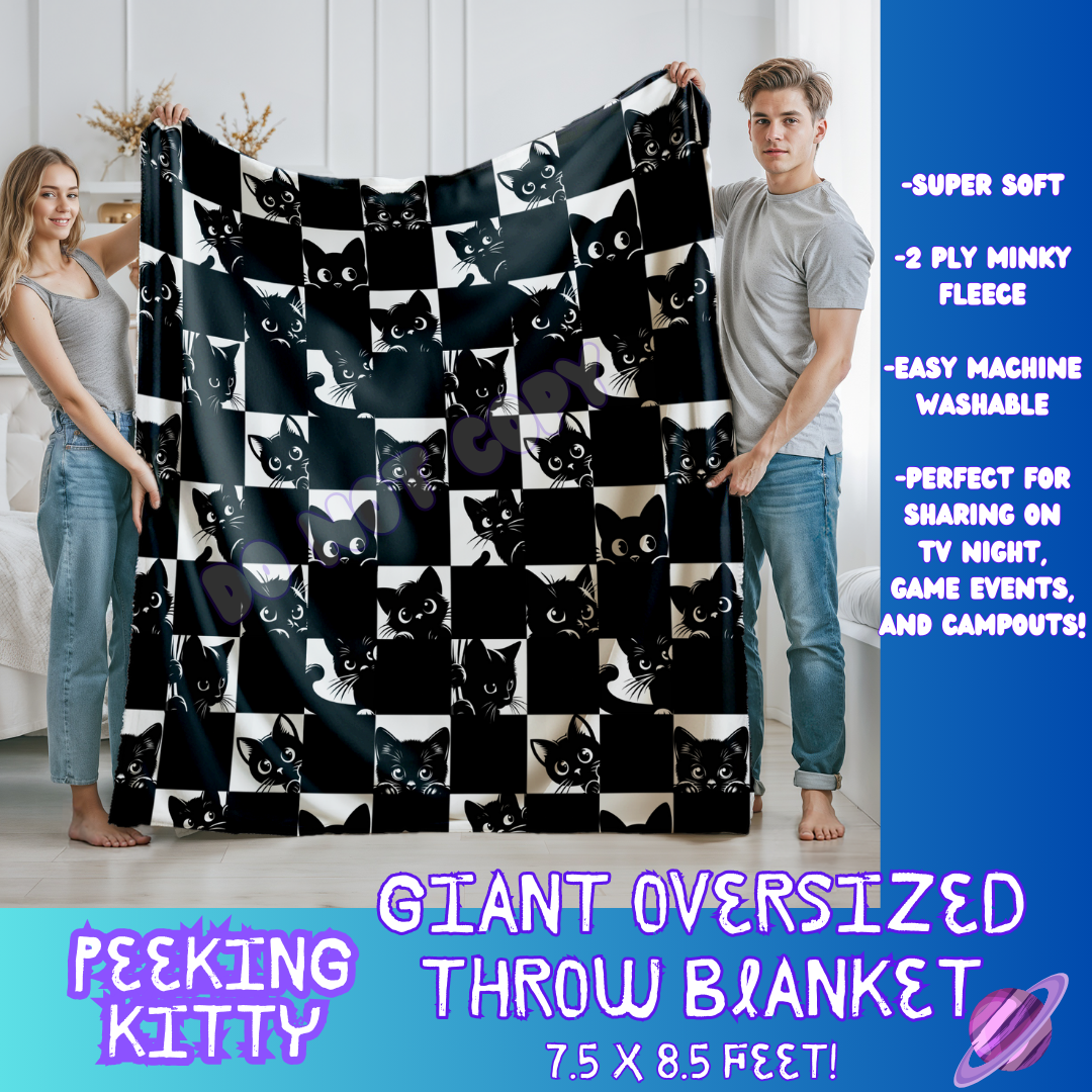 PEEKING KITTY- GIANT SHAREABLE THROW BLANKETS ROUND 7 -PREORDER CLOSING 8/18
