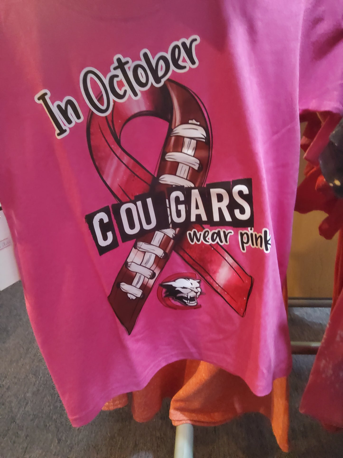 Charleroi Cougars In October Cougars wear Pink Football