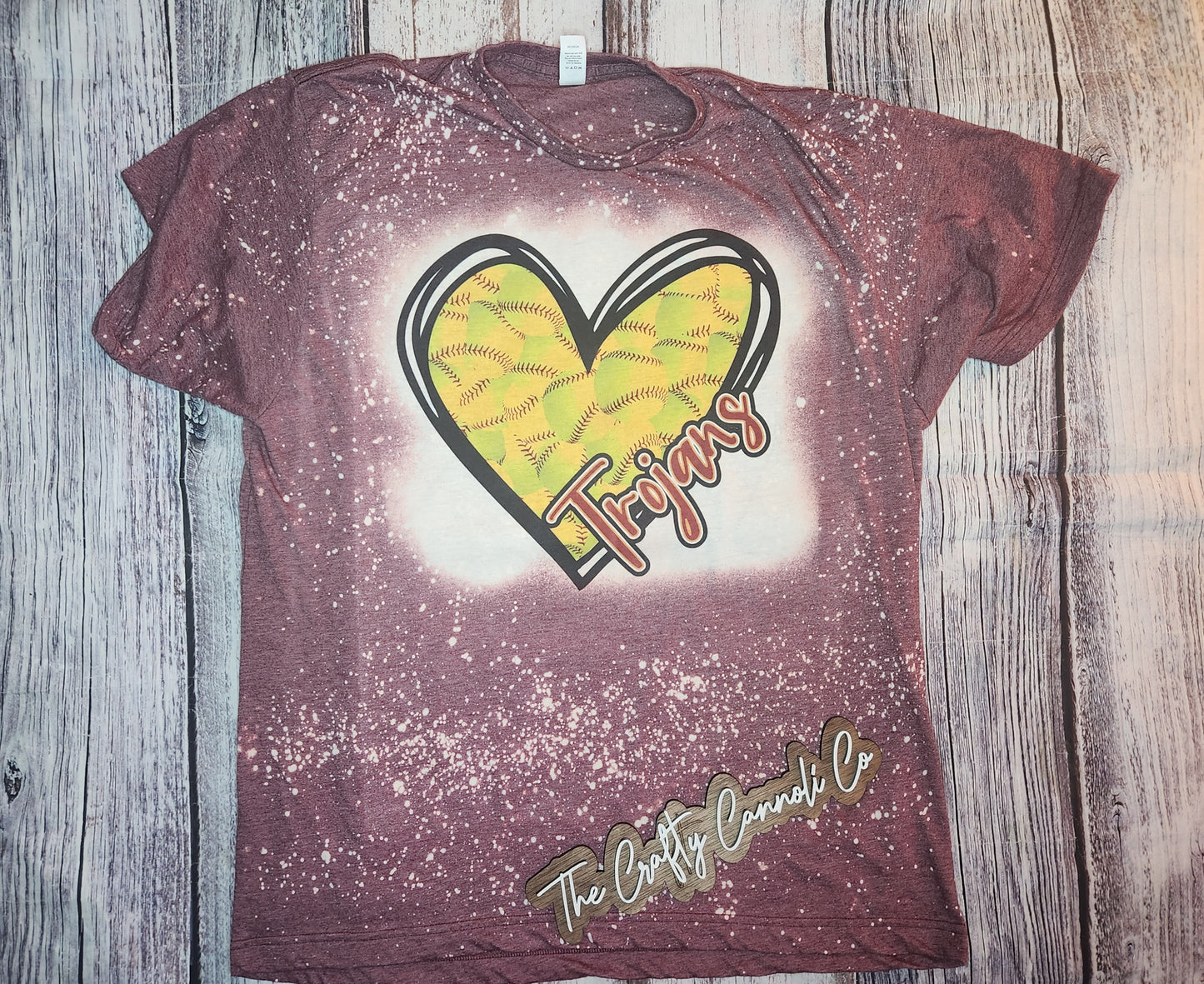 Customized Softball Heart