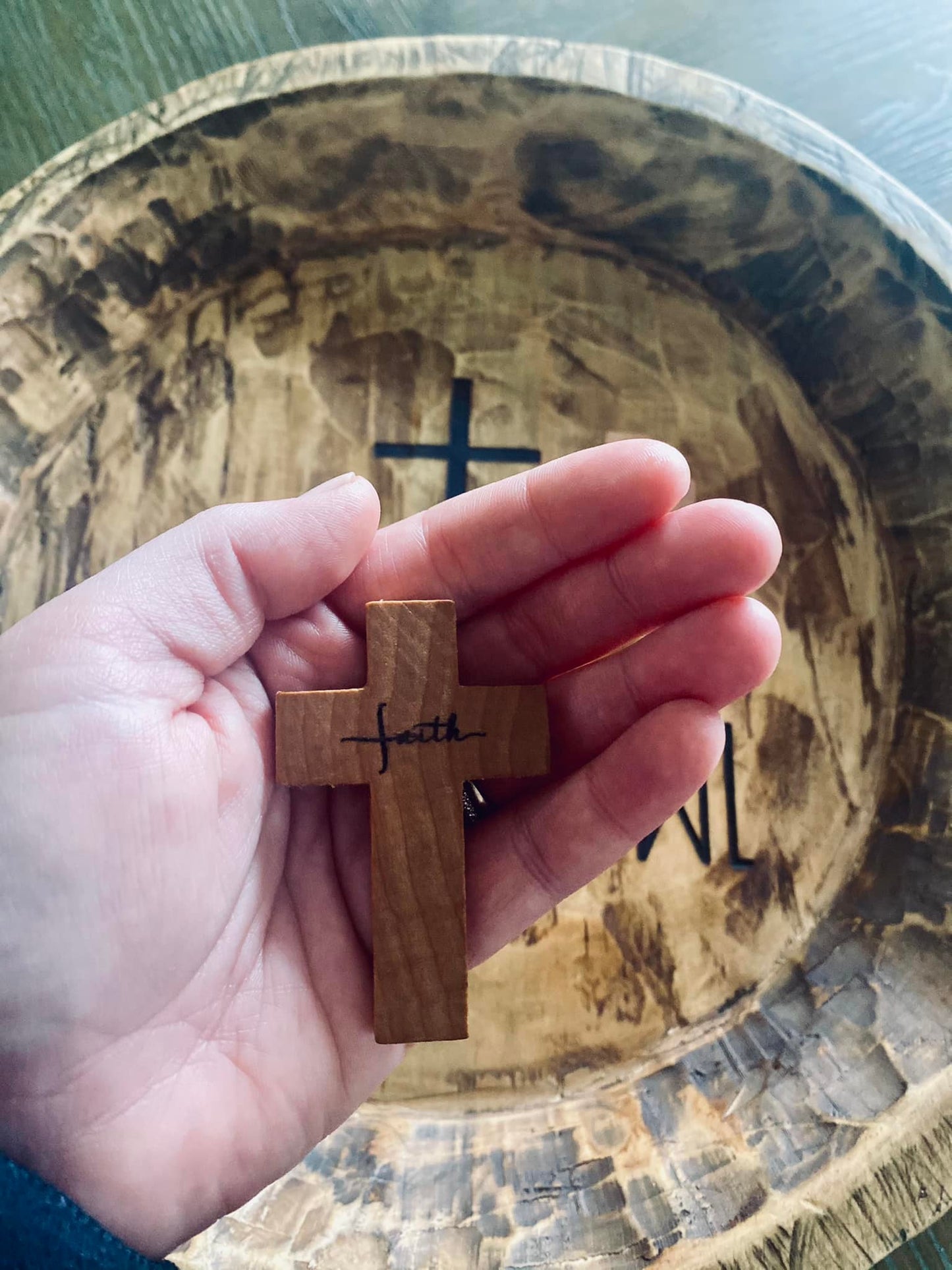 Wooden Prayer Cross and Card
