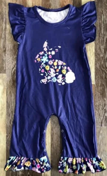 Navy Floral Romper