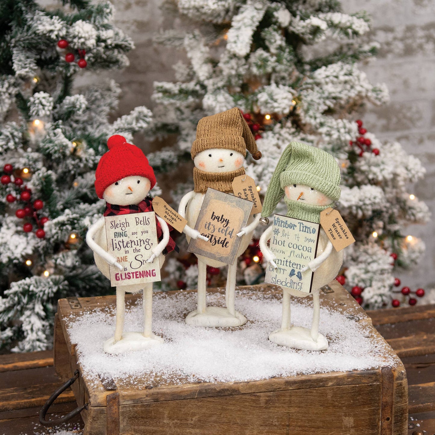 Sprinkles Sleigh Bells Standing Snowman w/Sign