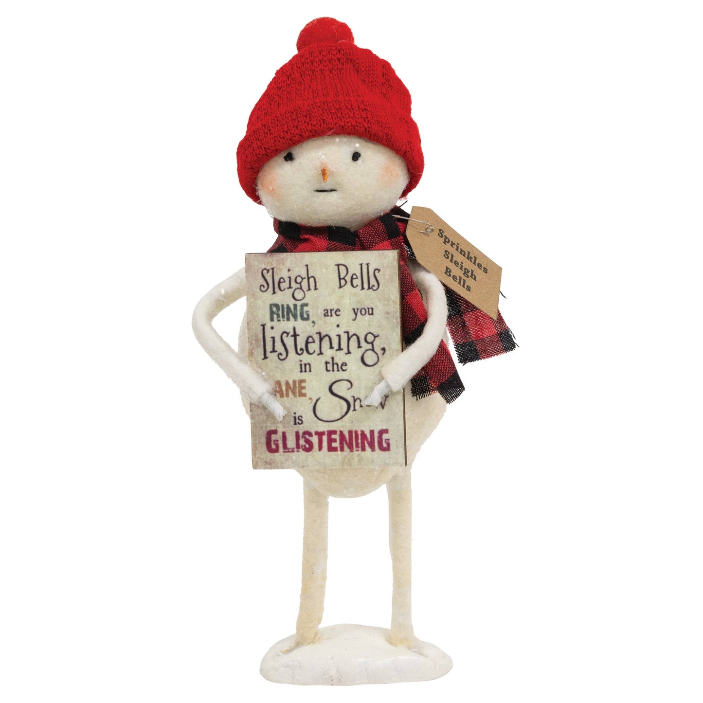 Sprinkles Sleigh Bells Standing Snowman w/Sign