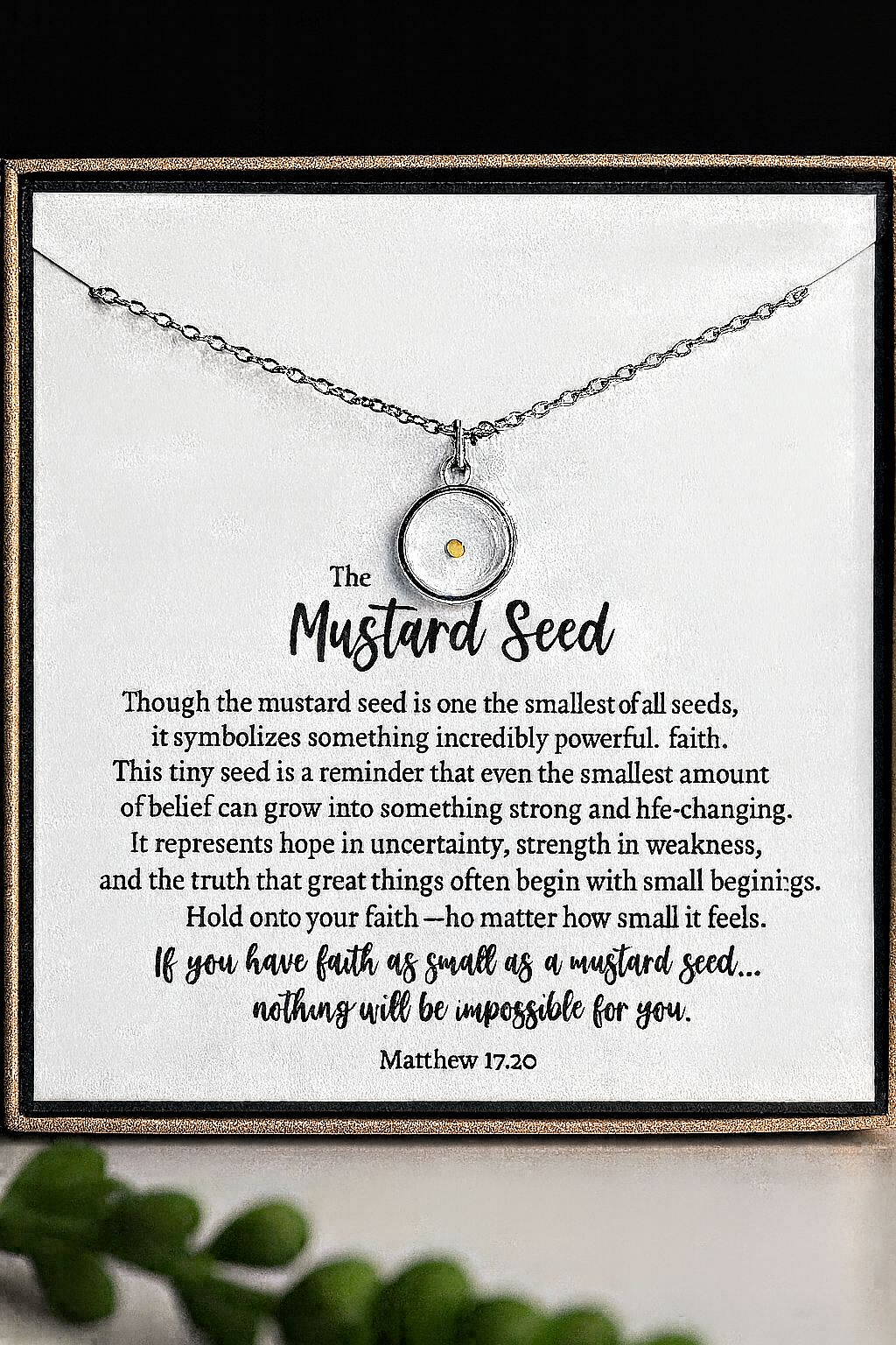 Mustard Seed Faith Necklace, Christian Encouragement Jewelry: Silver / Necklace & Card Only