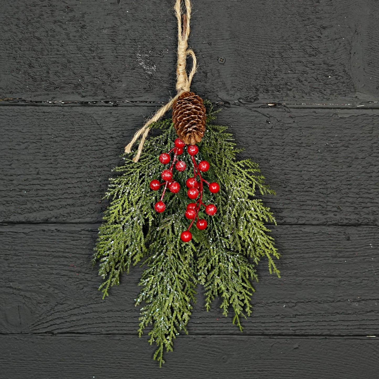 Sparkle Bundle Real Touch Cedar with Red Berries - 16"