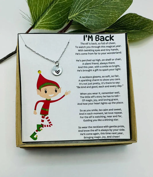 Christmas Gift from Elf to Child with Note : Silver / Necklace & Card Only