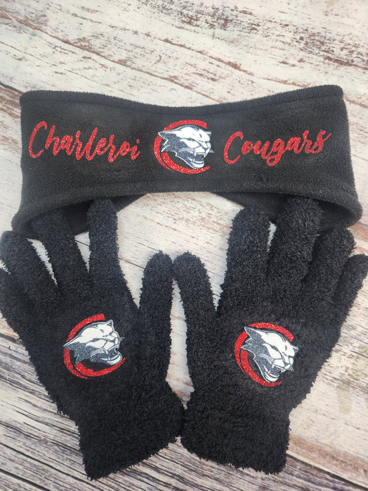Glitter Cougar Ear Warmers or Gloves