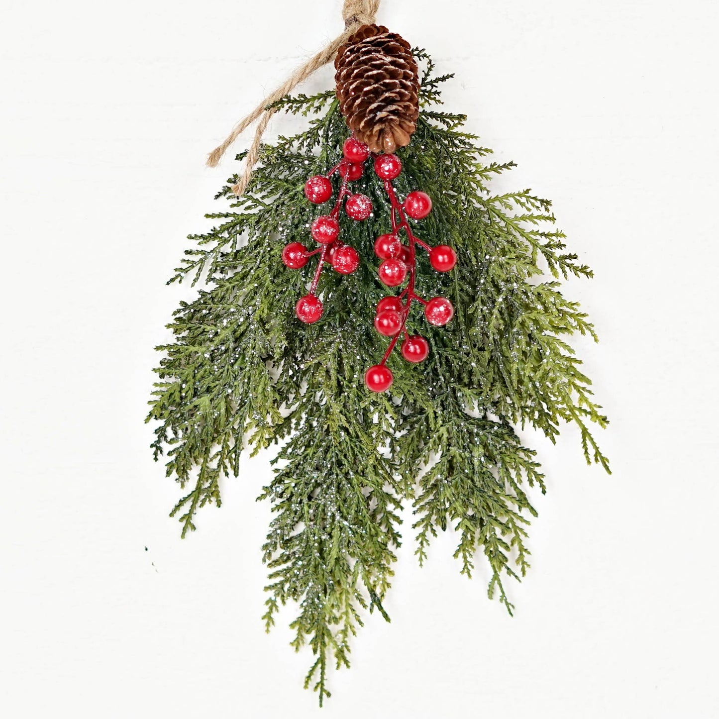 Sparkle Bundle Real Touch Cedar with Red Berries - 16"