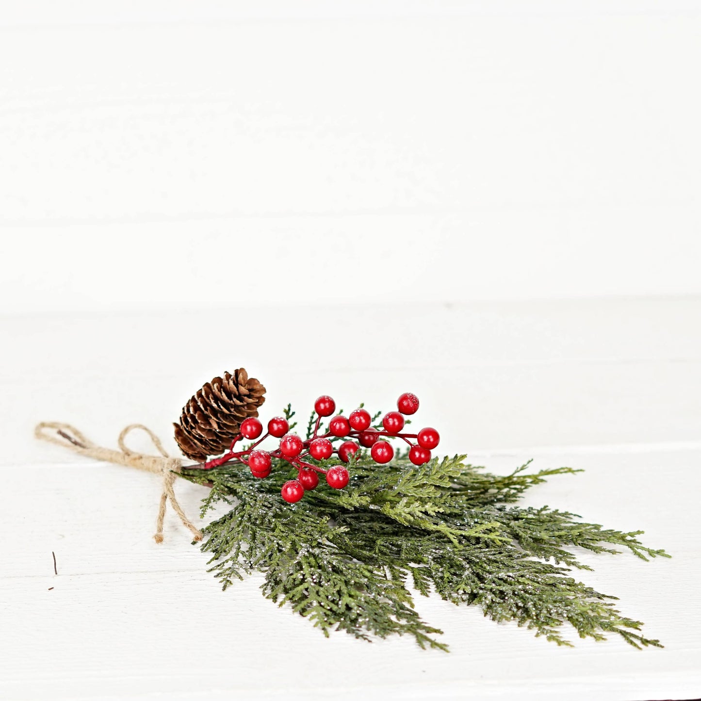 Sparkle Bundle Real Touch Cedar with Red Berries - 16"