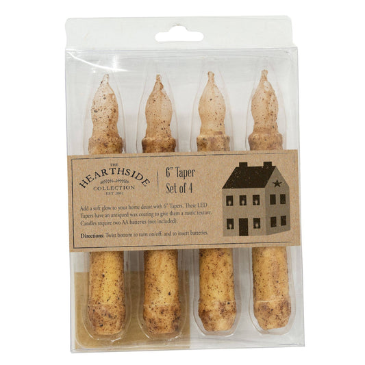 Burnt Ivory LED Tapers, 4/Pkg