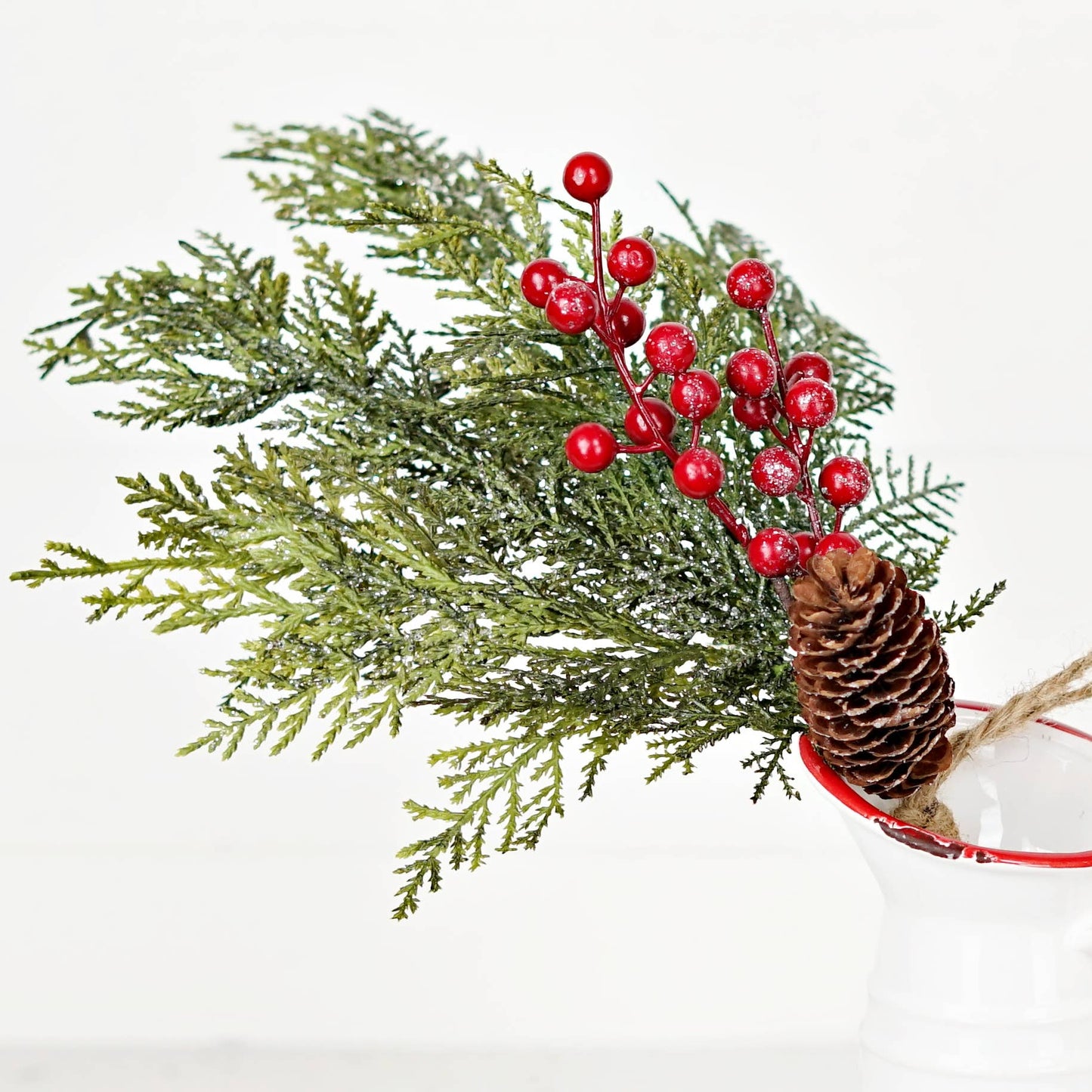Sparkle Bundle Real Touch Cedar with Red Berries - 16"