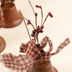2-1/2" Pre-Decorated Rusty Tin Bell with Pip Berries