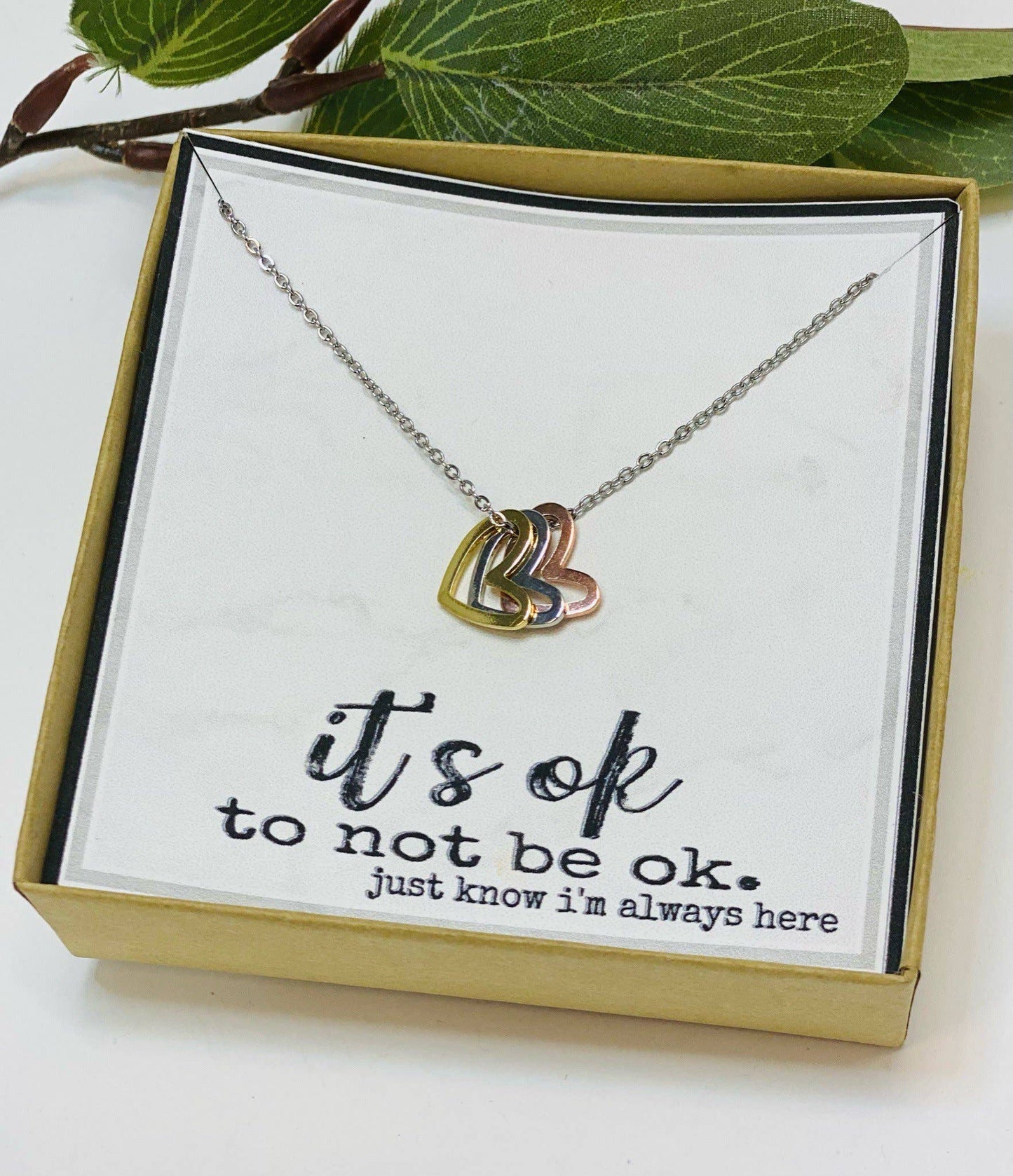 Encouragement Gift, Keepsake Heart Necklace: Silver / Necklace & Card Only