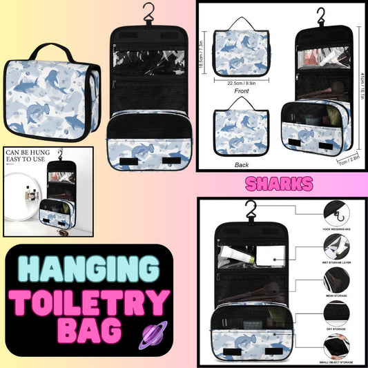 SHARKS - HANGING TOILETRY BAG-PREORDER CLOSING 8/26