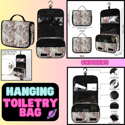 CHICKENS - HANGING TOILETRY BAG-PREORDER CLOSING 8/26