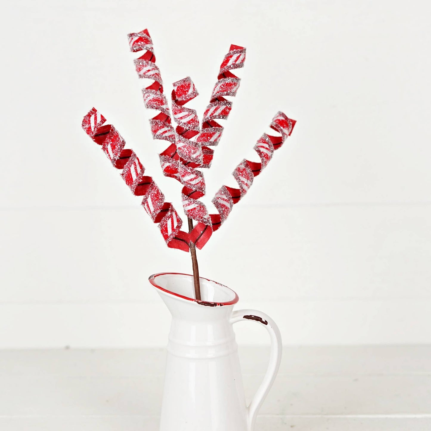 Snowy Peppermint Strips Spiral - 18"