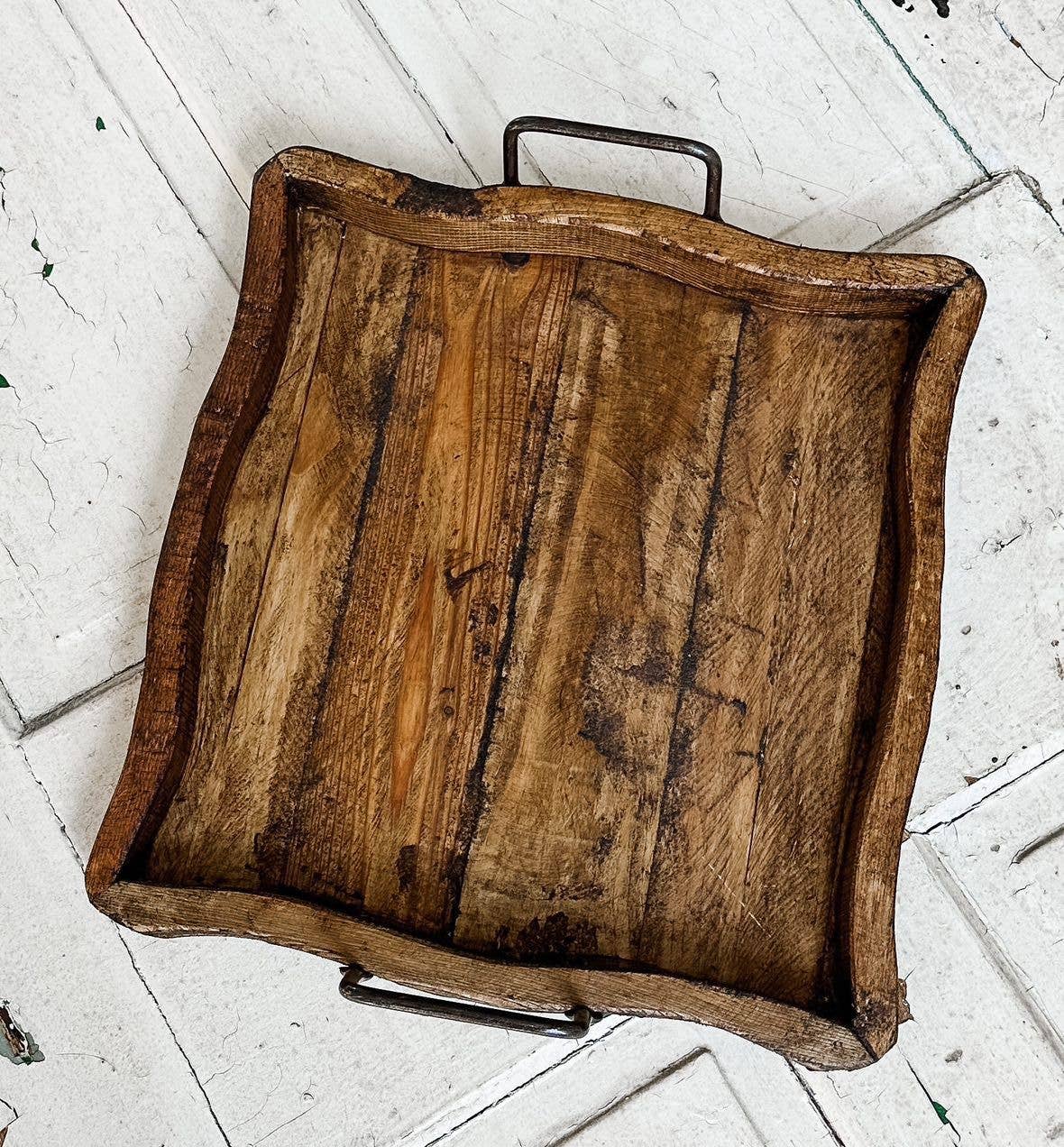 Handmade Square Natural Wood Tray