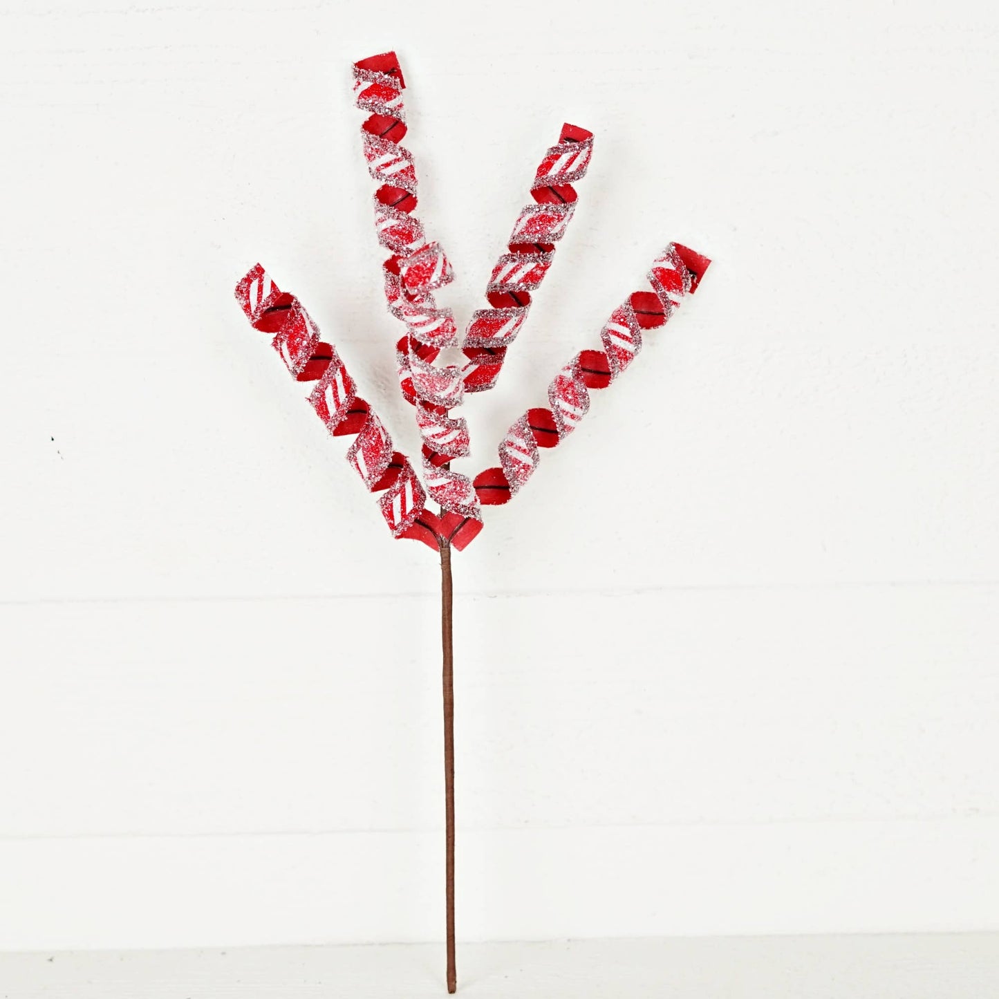 Snowy Peppermint Strips Spiral - 18"