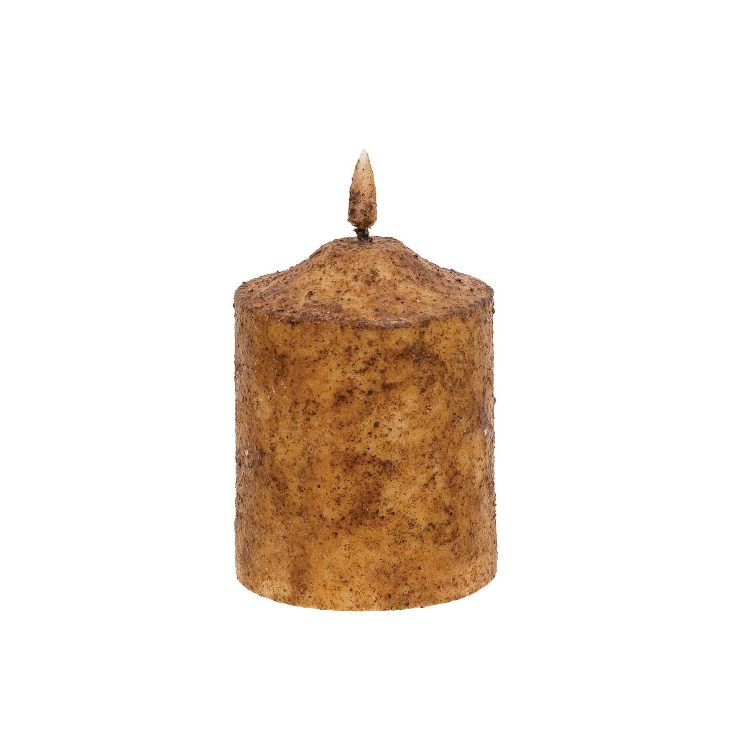 Burnt Ivory Flicker Flame Timer Cake Pillar, 4"