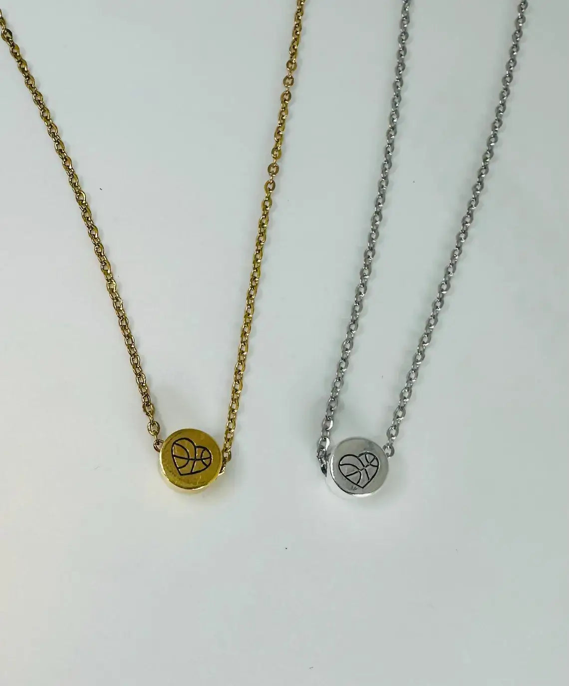 Basketball Necklace: Silver