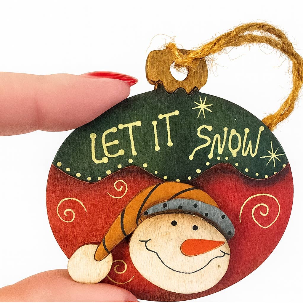 Rustic and Whimsical Wood Christmas Ornament w/ Jute Hanger