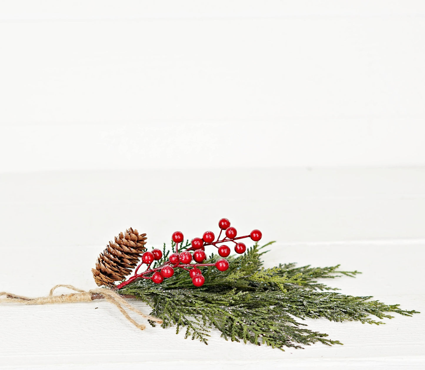 Sparkle Bundle Real Touch Cedar with Red Berries - 16"