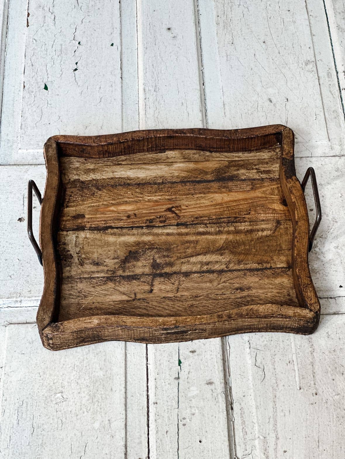Handmade Square Natural Wood Tray