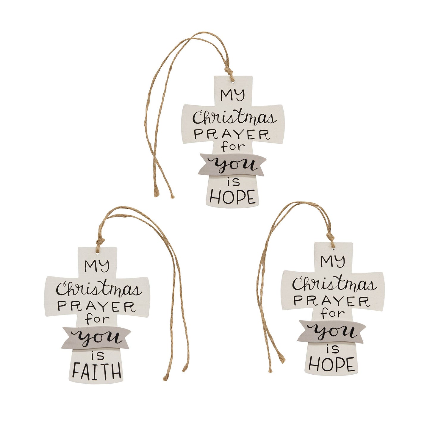 My Christmas Prayer Wooden Cross Ornament - 3 Asstd.