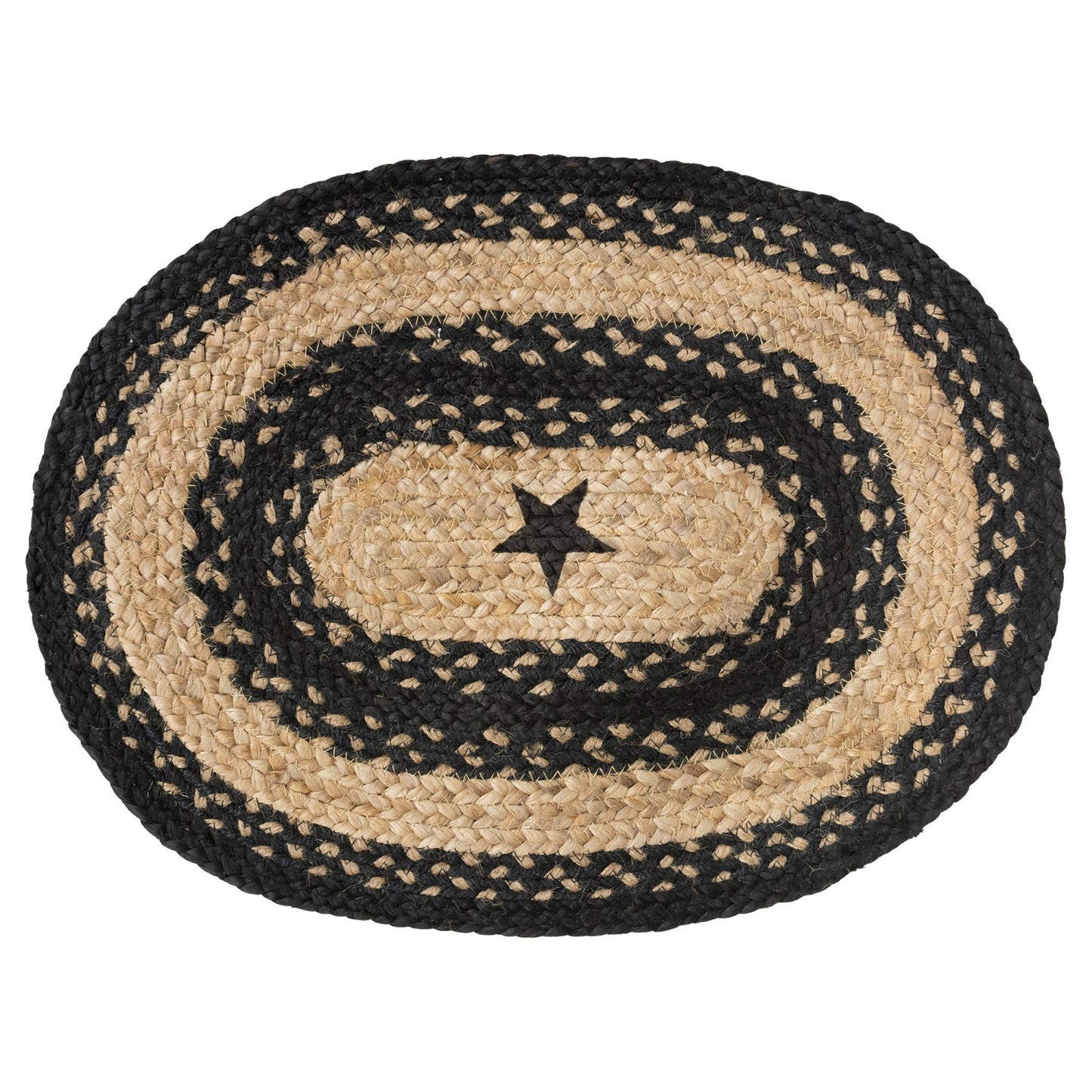 Braided Black Star Jute Placemat