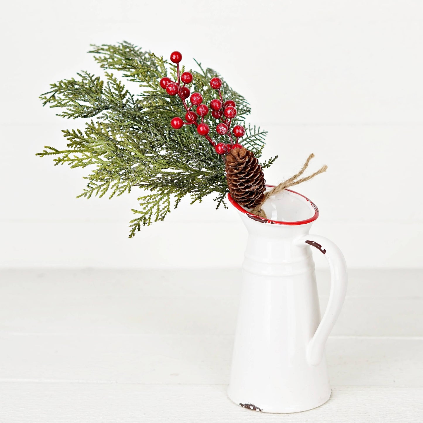 Sparkle Bundle Real Touch Cedar with Red Berries - 16"