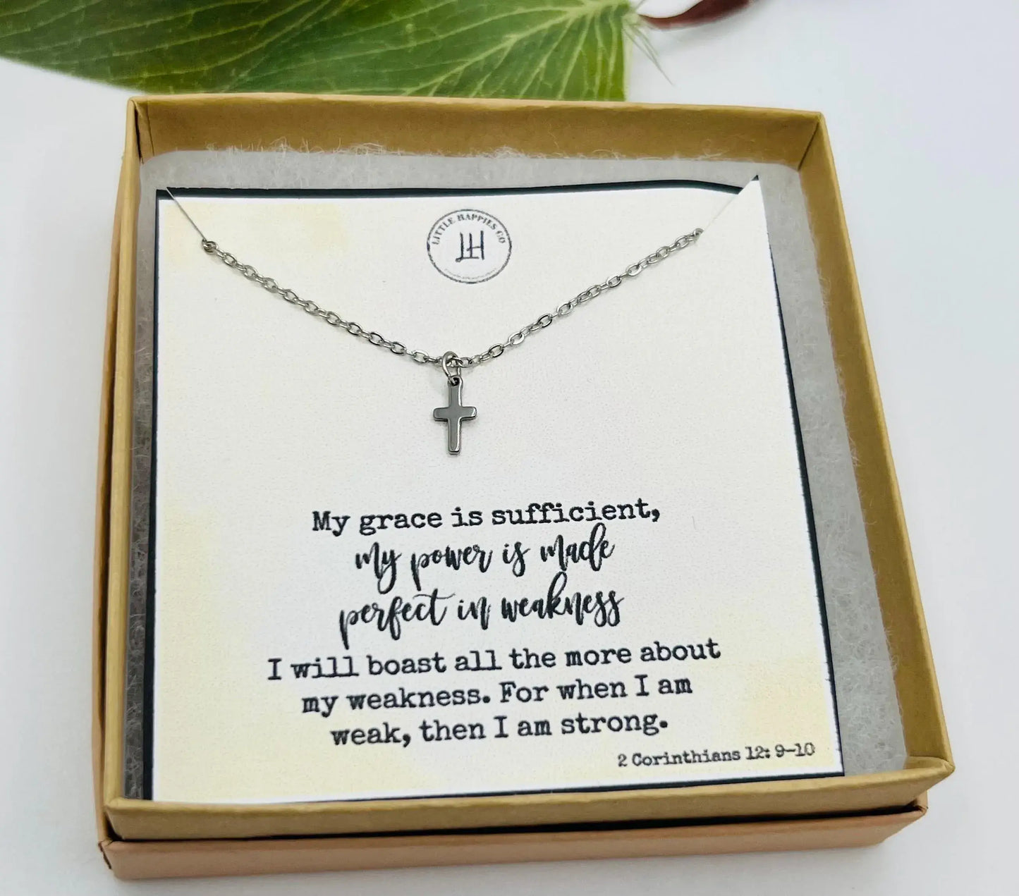 Small Cross Necklace: Silver/Necklace & Card only
