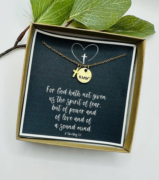 Dainty Cross Necklace God Highs and Lows: Yellow Gold/Necklace & Card Only