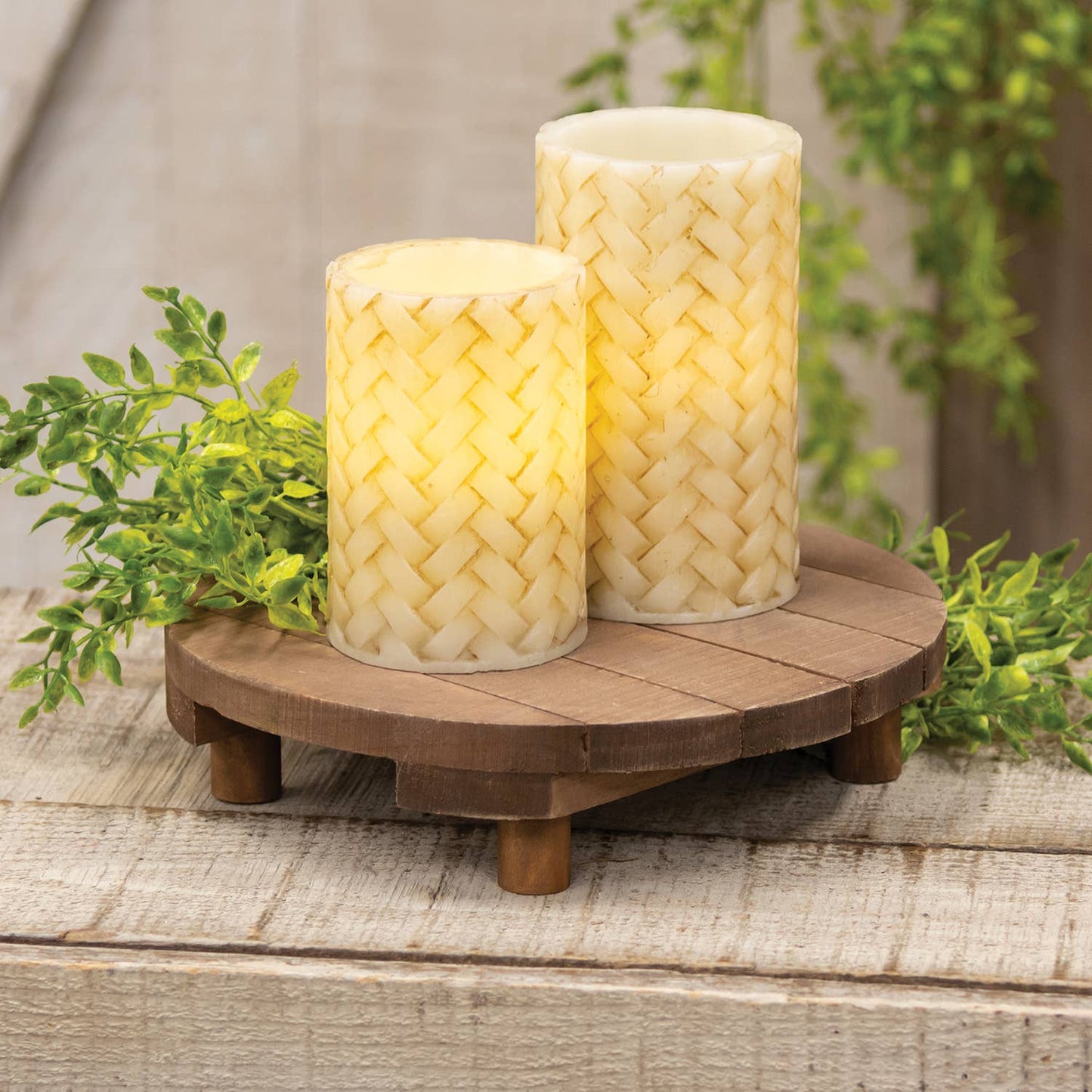 Stained Wood Round Riser