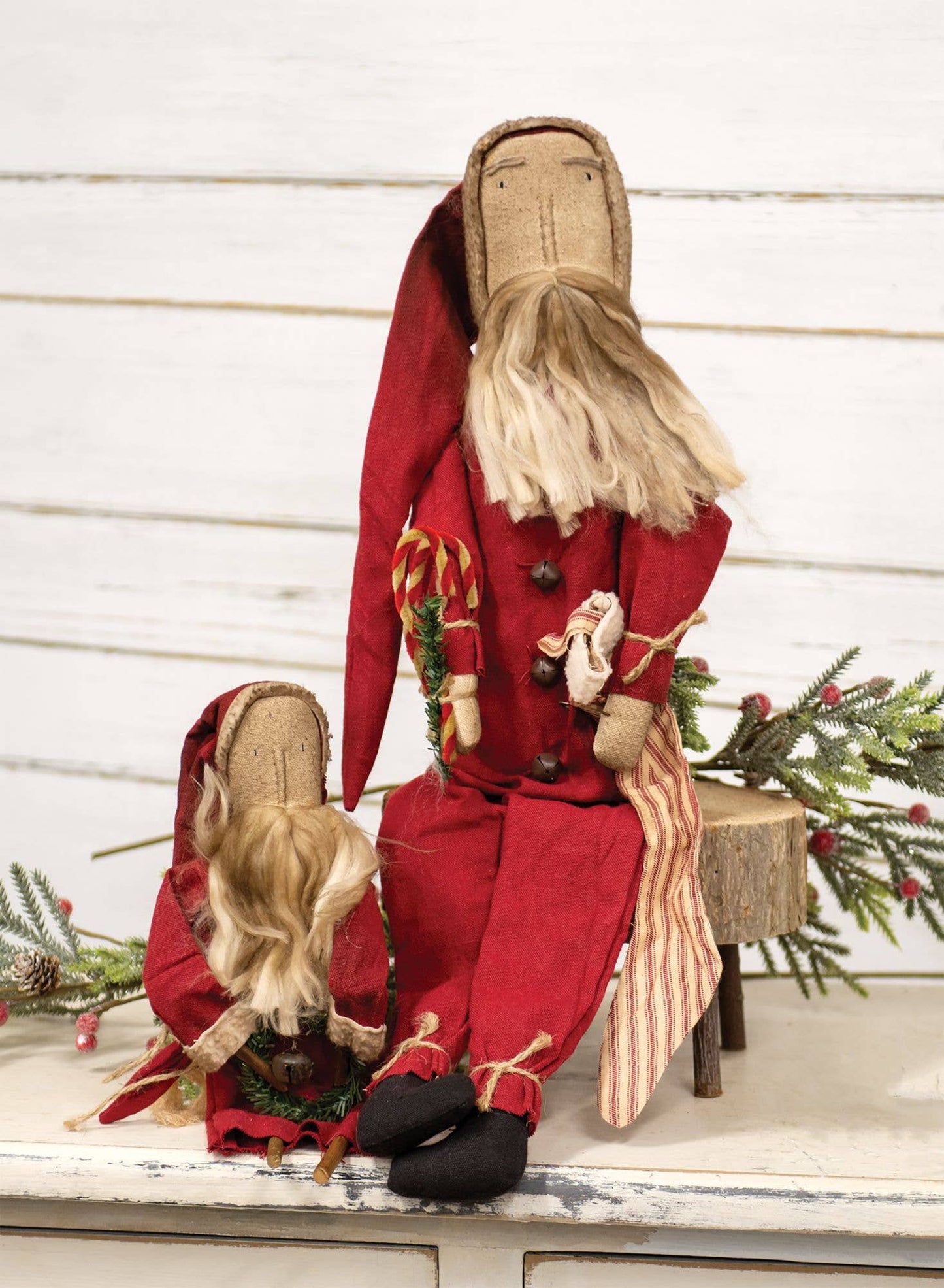 Father Christmas Doll With Candy Canes & Stocking