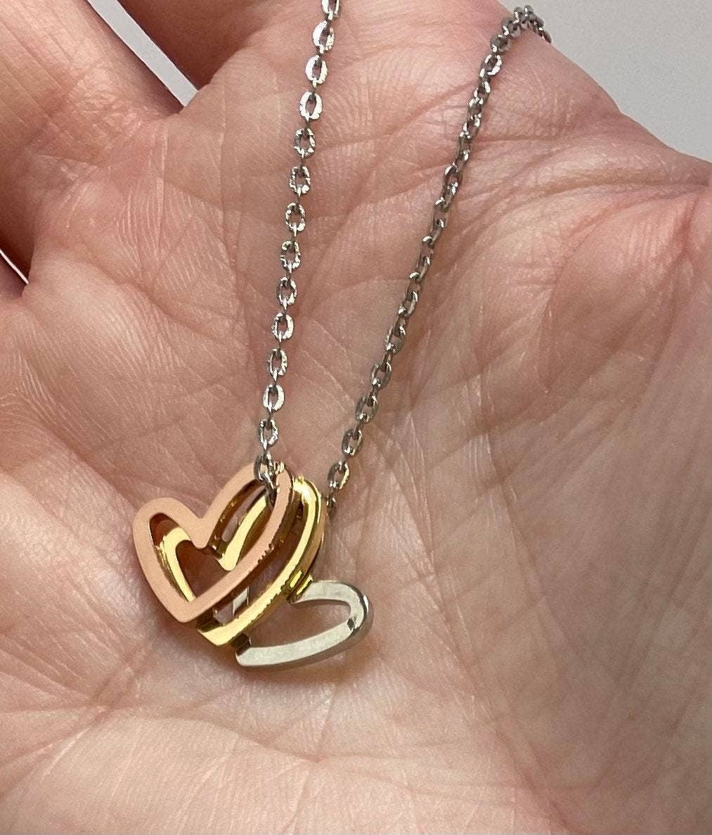 Christian heart necklace, Strength & dignity: Necklace & Card Only / Silver