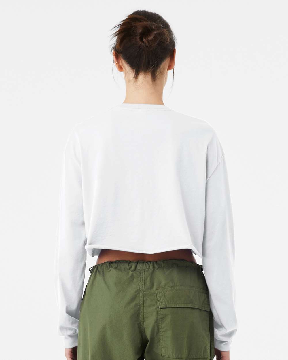 Women's Fashion Crop Long Sleeve - White