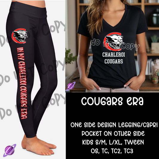 COUGARS - ONE SIDED DESIGN - LEGGING/CAPRI PREORDER CLOSING 8/16