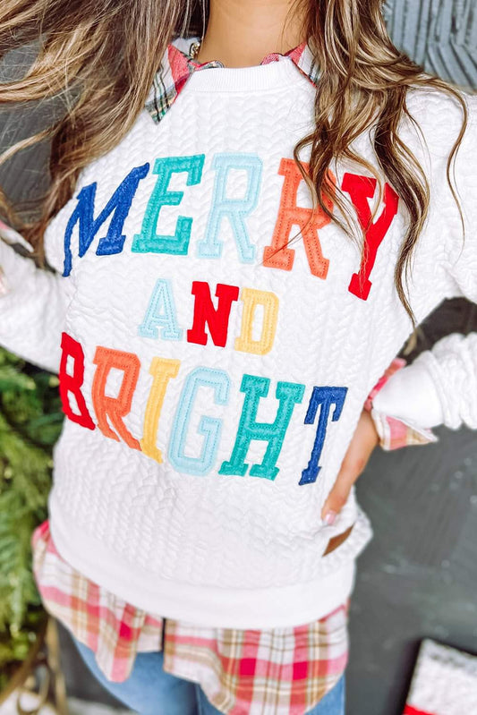 Merry and Bright embroidered sweater