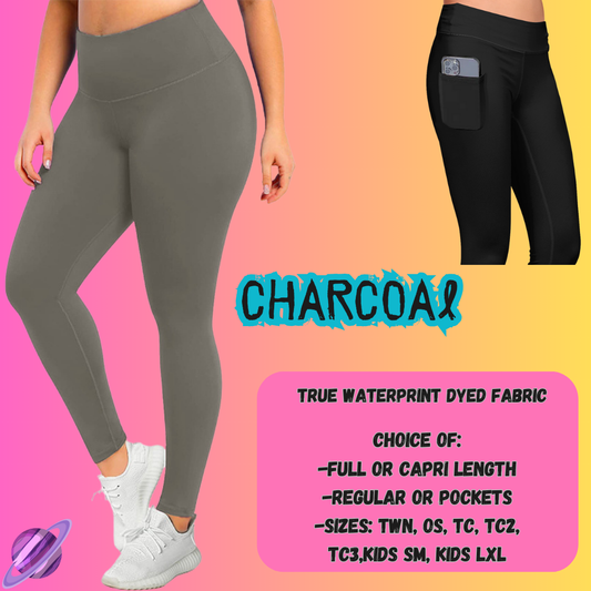 SOLID CHARCOAL - SOLIDS RUN - LEGGING/CAPRI PREORDER CLOSING 8/16